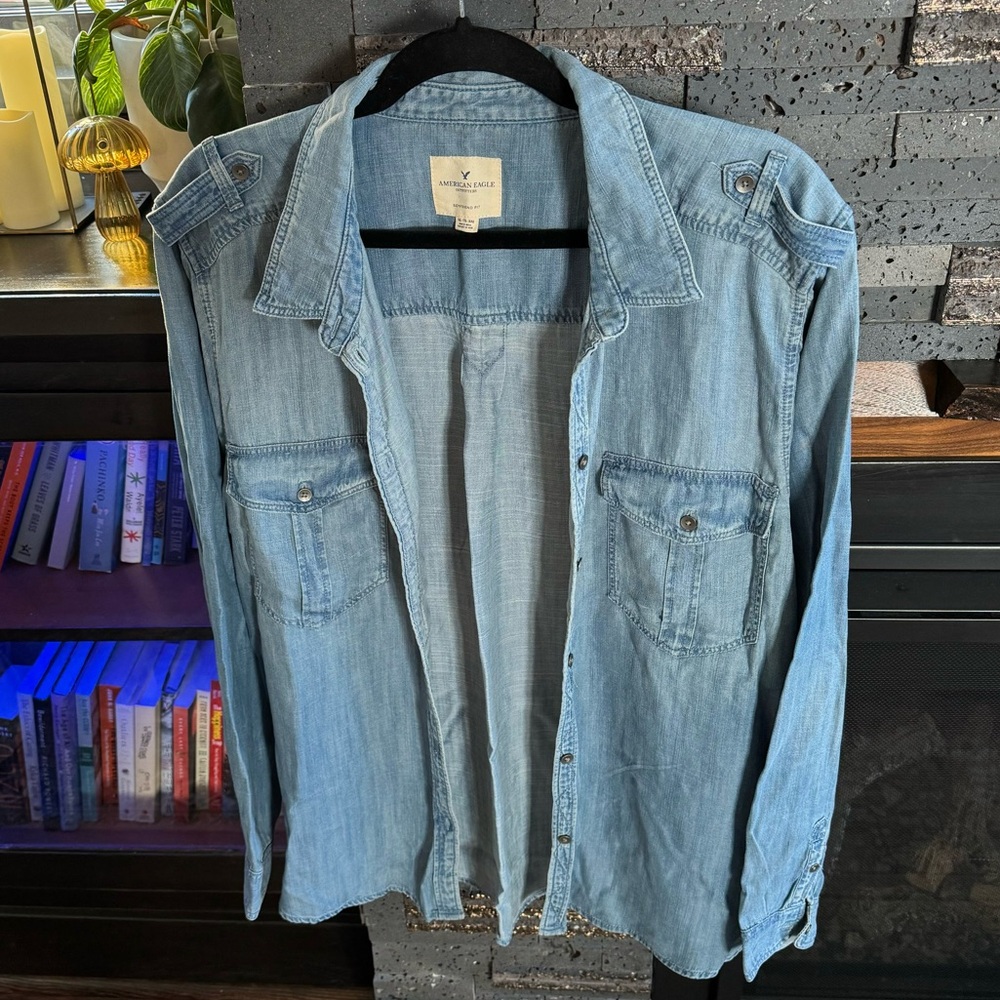 American Eagle Denim Utility Top